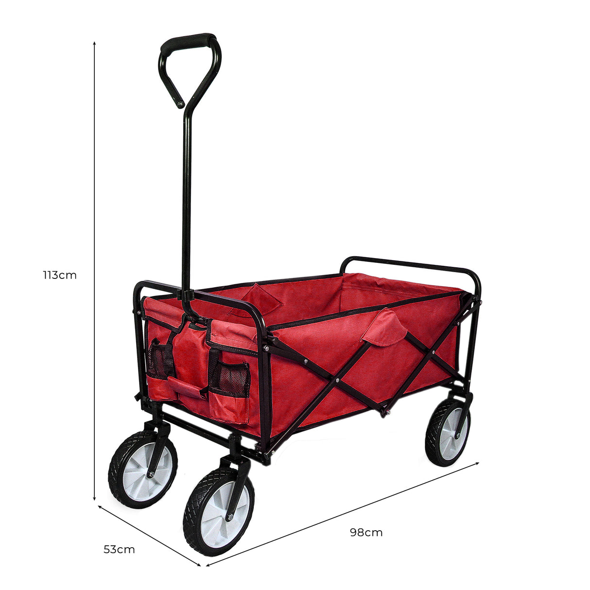 Carrito Plegable Todoterreno para Playa y Festivales Rojo