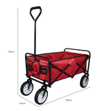 Carrito Plegable Todoterreno para Playa y Festivales Rojo