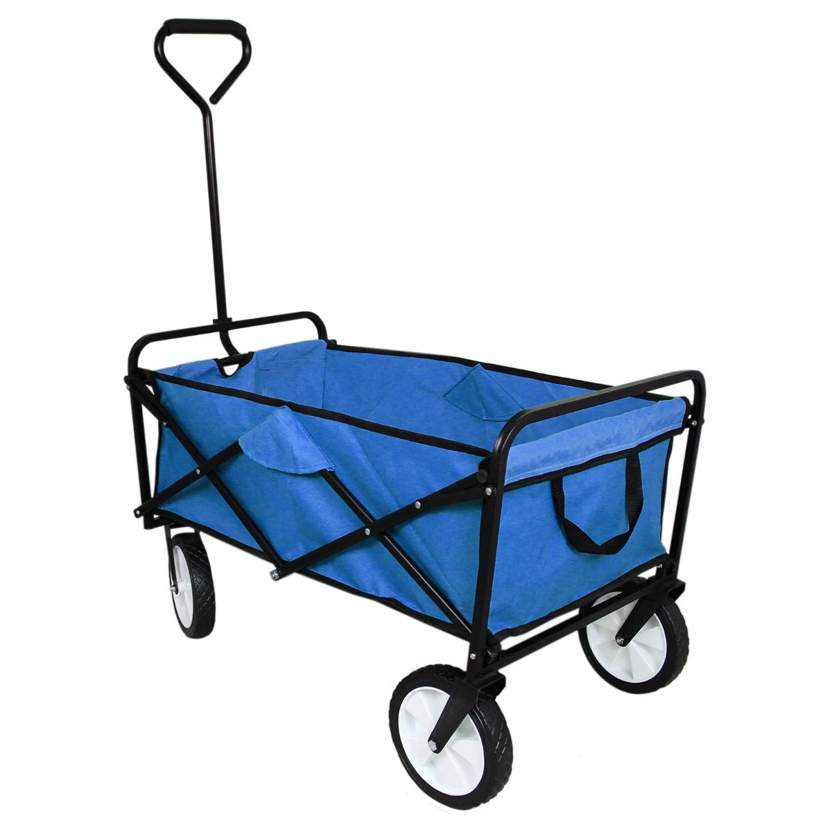 Carretilla de Jardín Plegable Azul para Jardinería con Funda Impermeable