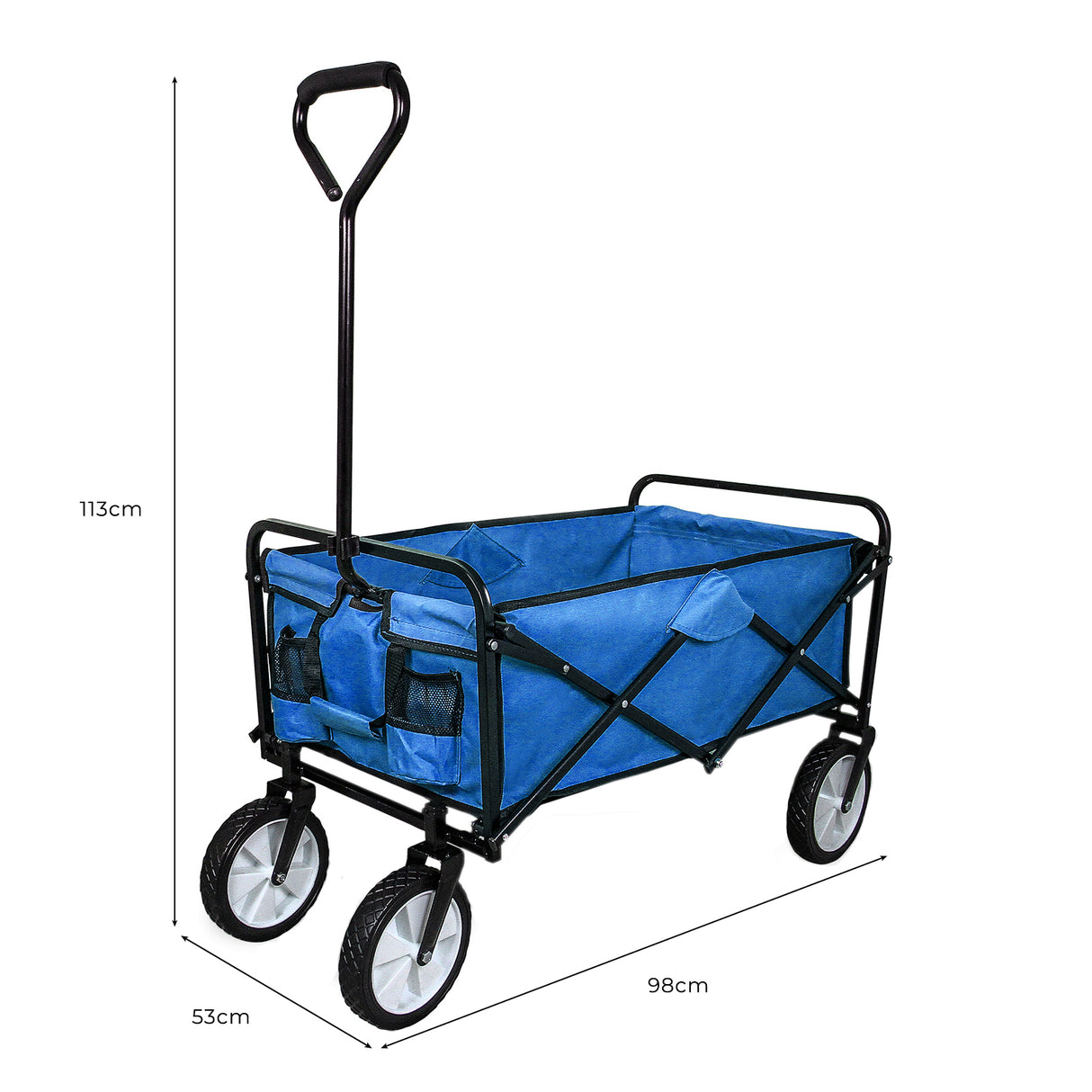 Carrito Plegable Todoterreno para Playa y Festivales Azul