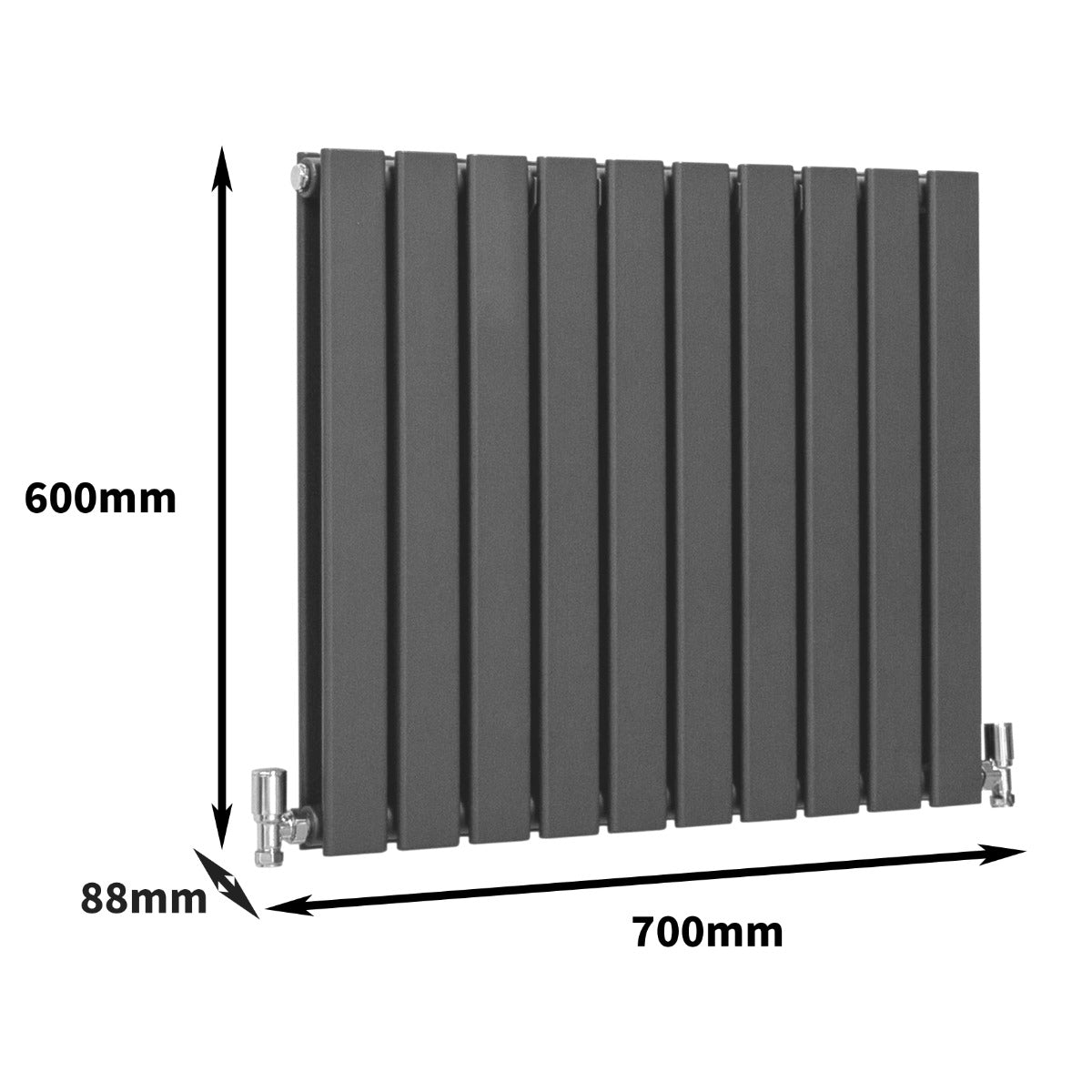 Radiadores de Panel Plano de Diseñador 600x700mm – Gris Antracita