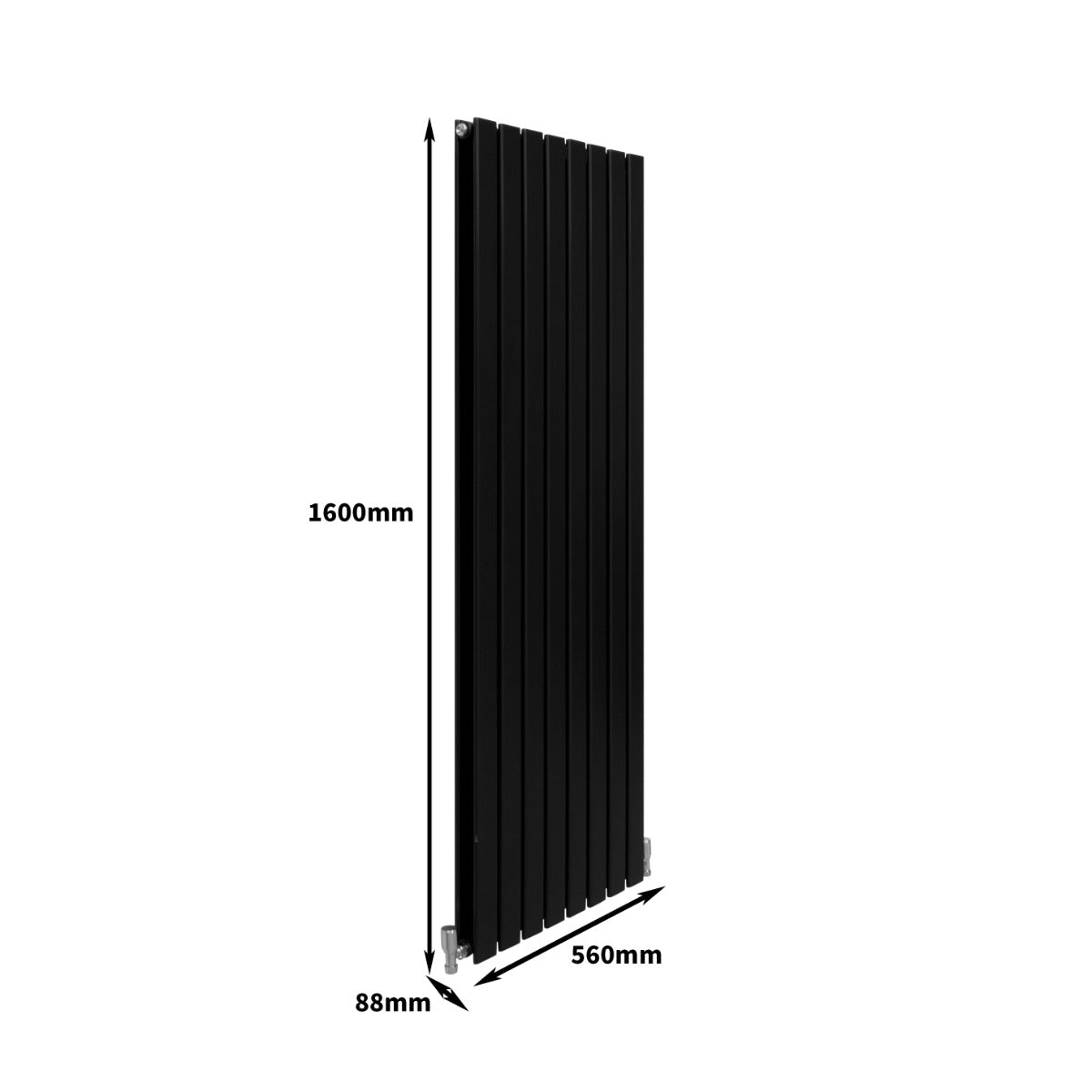 Radiadores de Panel Plano de Diseñador 1600x560mm – Negro Mate