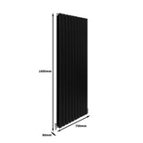 Radiadores de Panel Plano de Diseñador 1600x700mm – Negro Mate