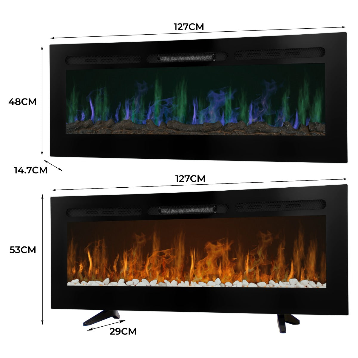 Chimenea Eléctrica de Pared de 50 Pulgadas