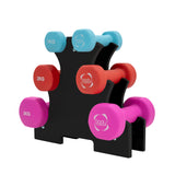 Set de Mancuernas de Neopreno de 12 kg con Soporte