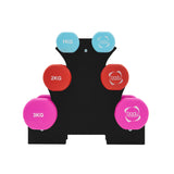 Set de Mancuernas de Neopreno de 12 kg con Soporte