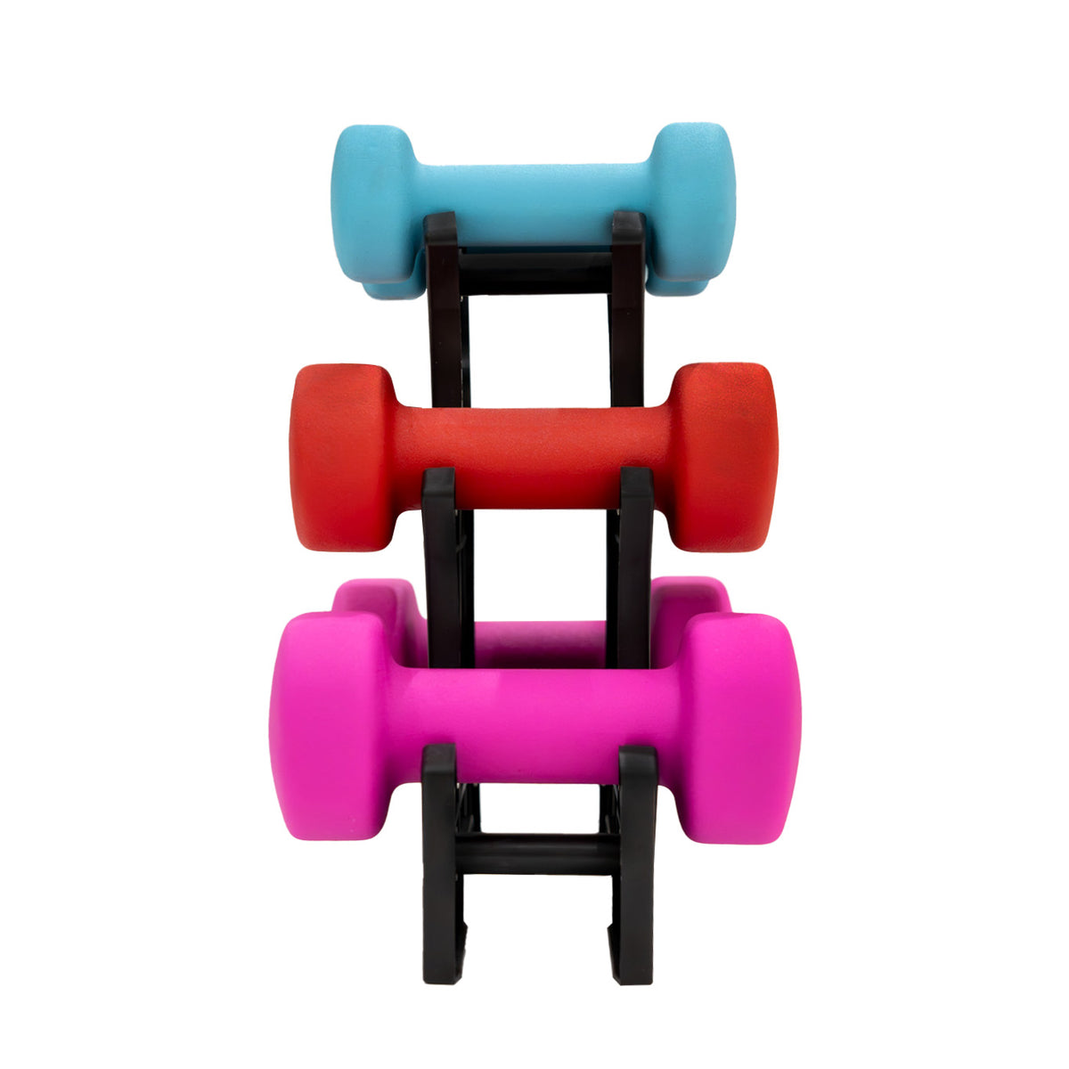Set de Mancuernas de Neopreno de 12 kg con Soporte
