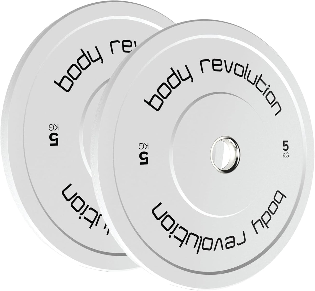 Juego de 2 Discos Bumper Olímpicos de 5kg Body Revolution - Blanco