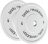 Juego de 2 Discos Bumper Olímpicos de 5kg Body Revolution - Blanco