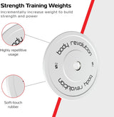 Juego de 2 Discos Bumper Olímpicos de 5kg Body Revolution - Blanco