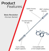 Barra Olímpica Body Revolution de 182 cm