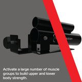 T-Bar Row Landmine Body Revolution en color negro, diseñado para activar múltiples grupos musculares y fortalecer el cuerpo superior e inferior