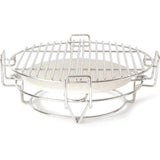 Parrilla multinivel de acero inoxidable para barbacoa Kamado, con diseño circular y rejilla superior para cocinar alimentos uniformemente