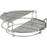 Parrilla multinivel de acero inoxidable para barbacoa Kamado, con dos niveles de rejillas y diseño circular de 53,3 cm de diámetro