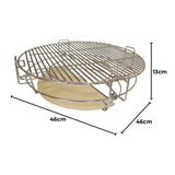 Parrilla multinivel de acero inoxidable para barbacoa Kamado, diámetro de 53,3 cm, con base de cerámica y diseño robusto y funcional
