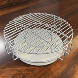 Parrilla multinivel de acero inoxidable para barbacoa Kamado, con diseño circular y rejilla, ideal para cocinar a la parrilla