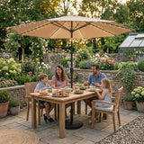 Parasol LED Inclinable 2,7 m con Base – Beige