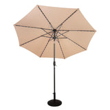 Parasol LED Inclinable 2,7 m con Base – Beige