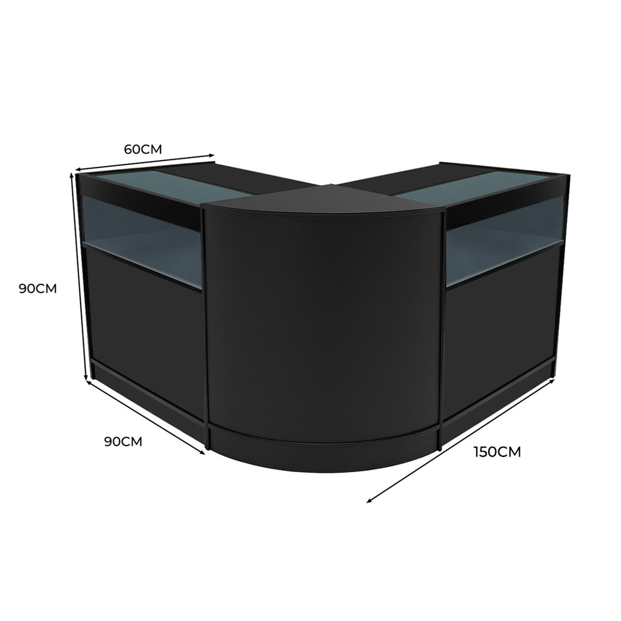 Set Mostradores Comerciales con Luz LED "IRIS"  CM60+ 2x B900 – Negro