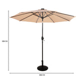 Parasol LED Inclinable 2,7 m con Base – Beige