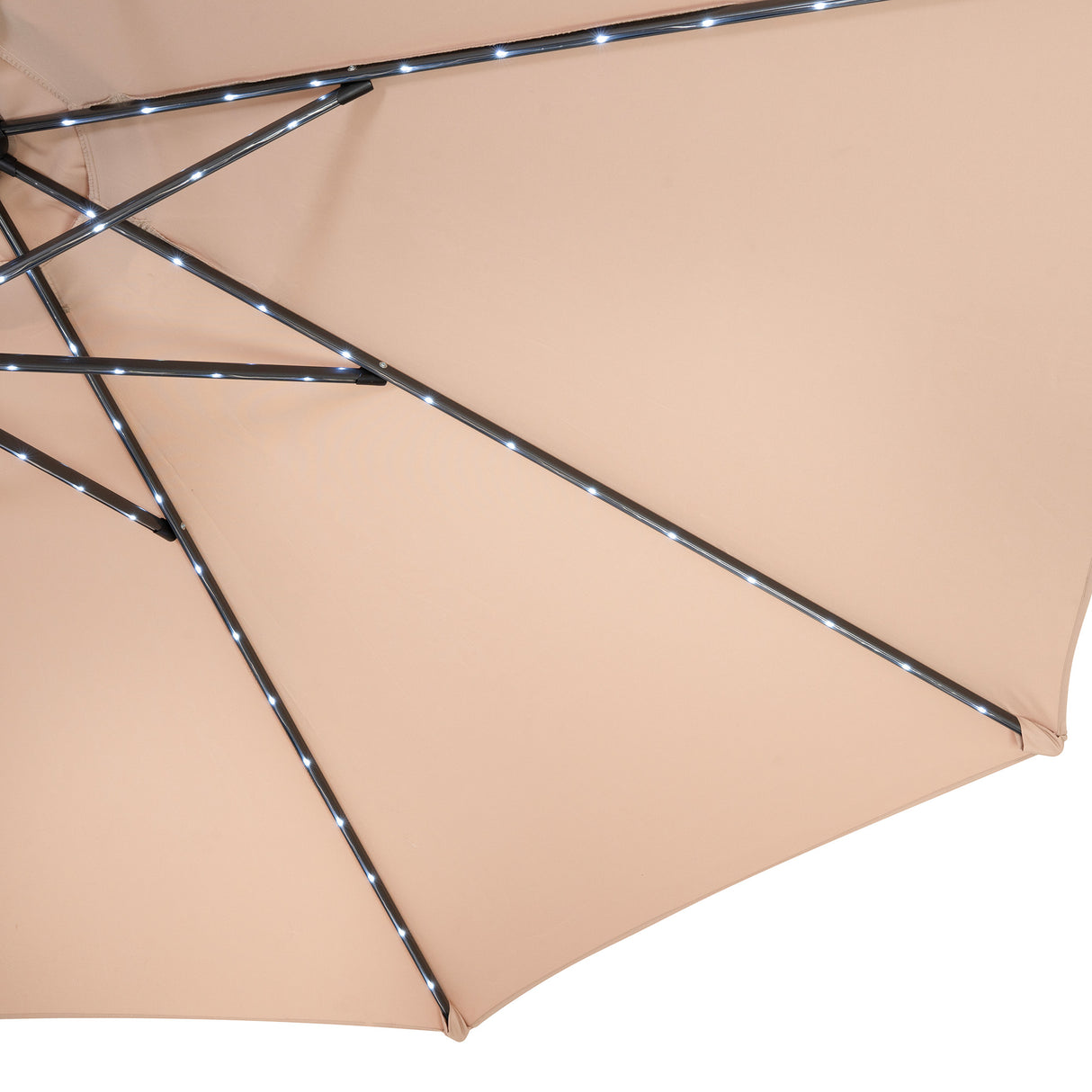Parasol LED Inclinable 2,7 m con Base – Beige