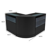 Set Mostradores Comerciales con Luz LED "ADONIS" CM60 + B900 + C900 – Negro