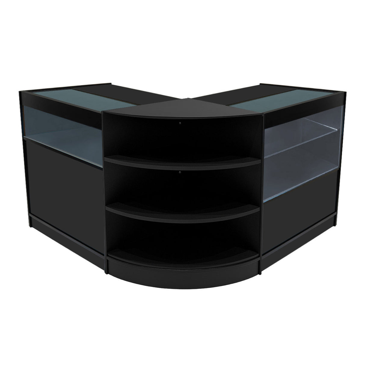 Set Mostradores Comerciales con Luz LED "HARMONIA" LM60 + B900 + C900 – Negro
