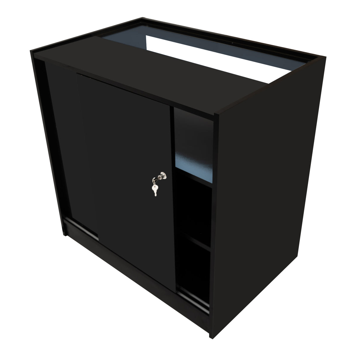 Set Mostradores Comerciales con Luz LED "GRAVITY" CM60 + B900 + C900 + TB60 – Negro