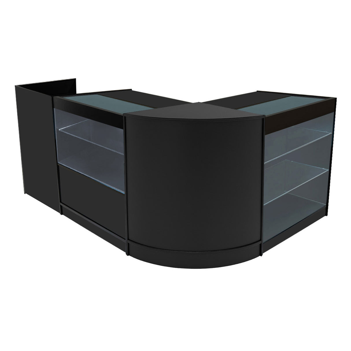 Set Mostradores Comerciales con Luz LED "VEGA" CM60 + K900 + C900 + TB60 – Negro