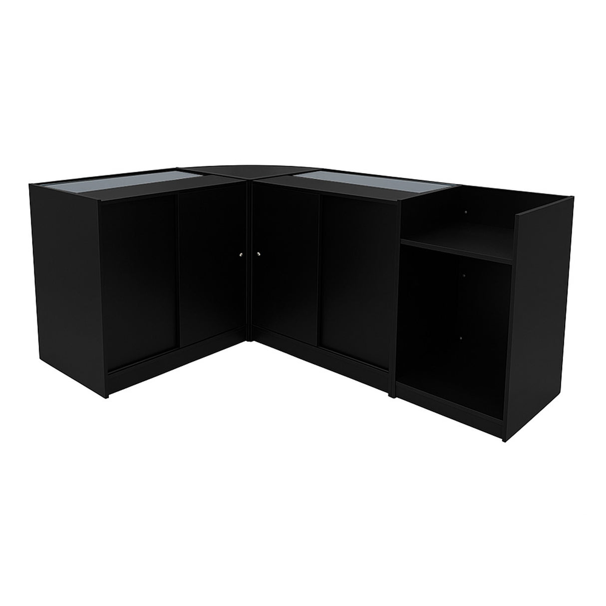 Set Mostradores Comerciales con Luz LED "SAGITTARIUS " LM60 + 2xB900 + TB60 – Negro