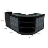 Set Mostradores Comerciales con Luz LED "ASTRO" LM60 + 2xK900 + TB60 – Negro