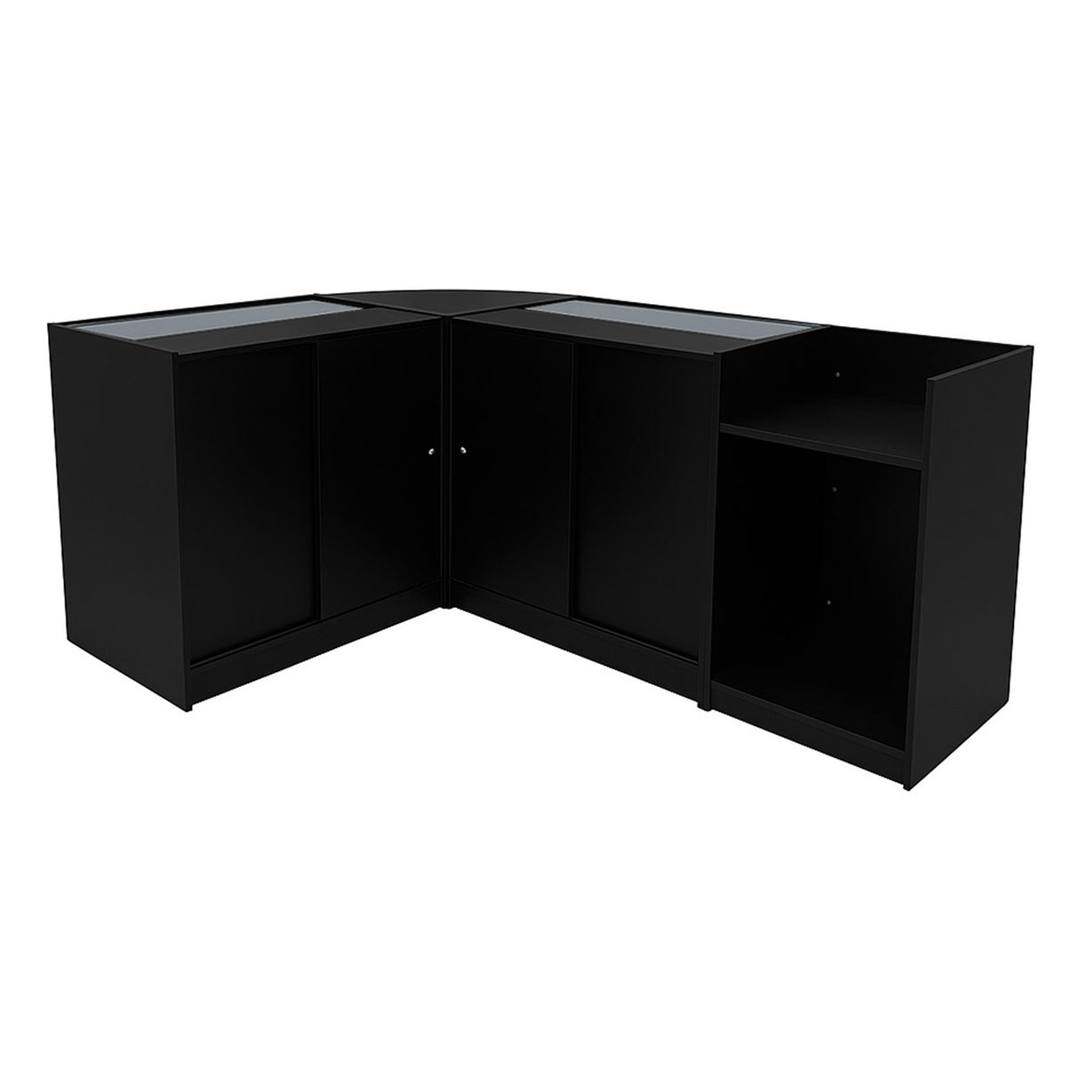 Set Mostradores Comerciales con Luz LED "EUROPA" LM60 + B900 + C900 + TB60 – Negro