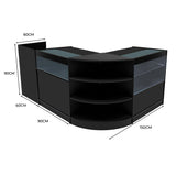 Set Mostradores Comerciales con Luz LED "EUROPA" LM60 + B900 + C900 + TB60 – Negro