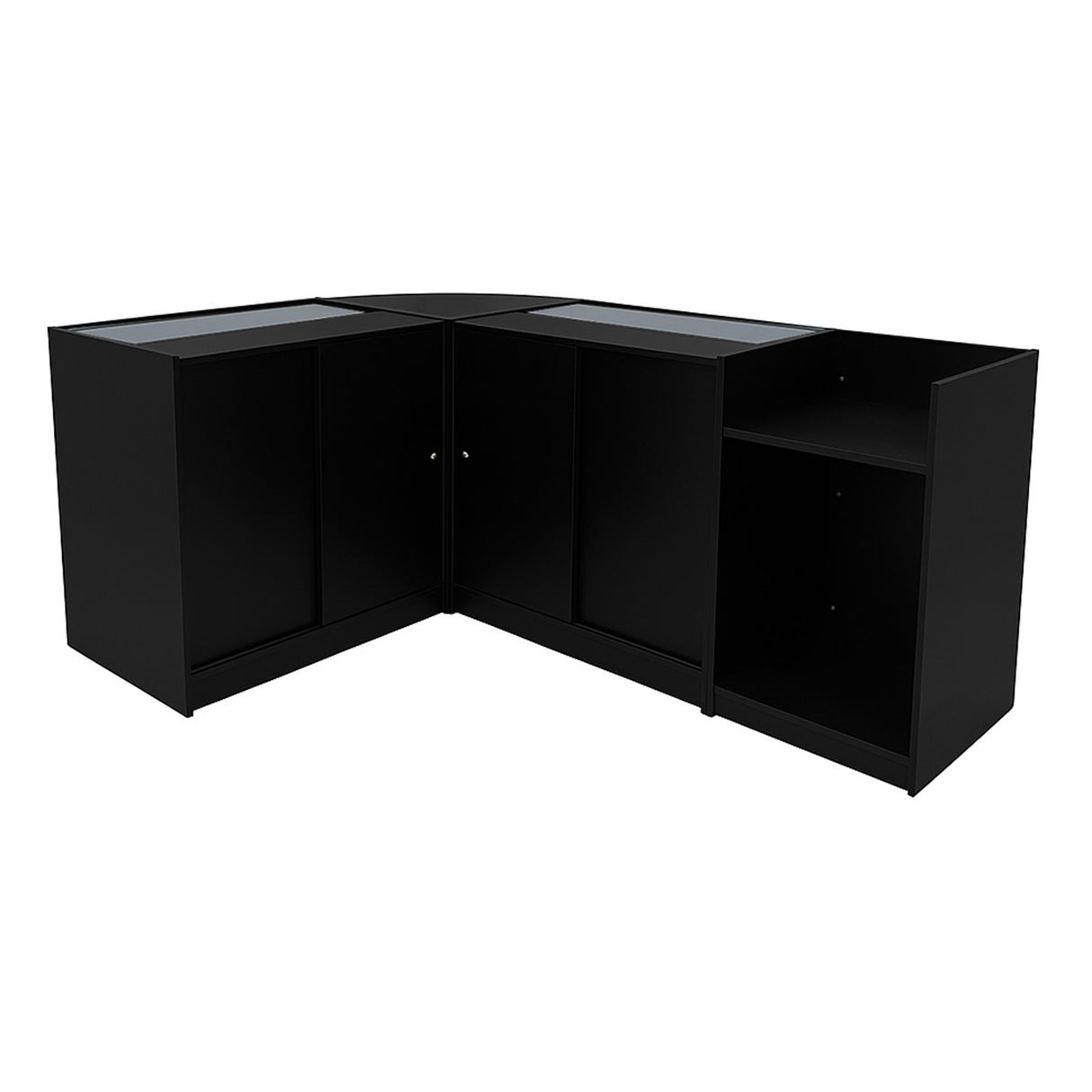 Set Mostradores Comerciales con Luz LED "HYPERION" LM60 + B900 + K900 + TB60 – Negro