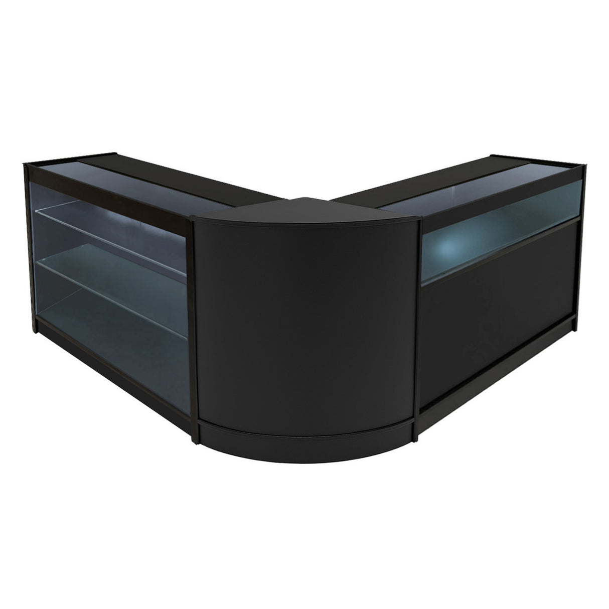 Set Mostradores Comerciales con Luz LED "TRITON" CM60 + K1200 + B1200 – Negro
