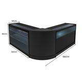 Set Mostradores Comerciales con Luz LED "TRITON" CM60 + K1200 + B1200 – Negro