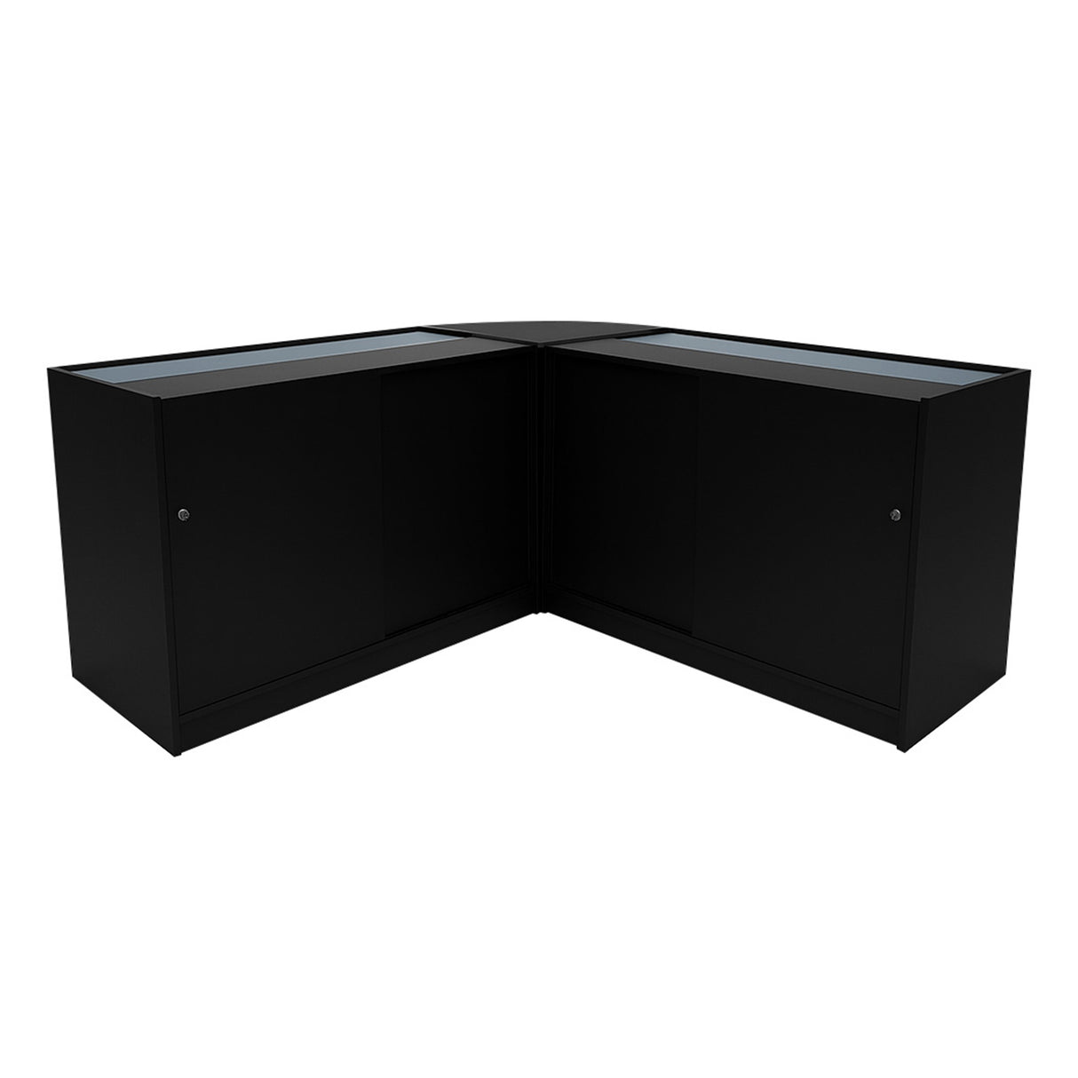 Set Mostradores Comerciales con Luz LED "HERA" CM60 + K1200 + C1200 – Negro