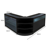 Set Mostradores Comerciales con Luz LED "DEMETER" LM60 + K1200 + B1200 – Negro