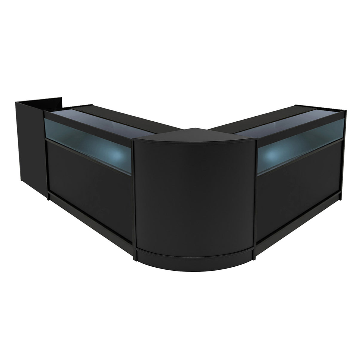 Set Mostradores Comerciales con Luz LED "LUNA" CM60 + 2xB1200 + TB60 – Negro