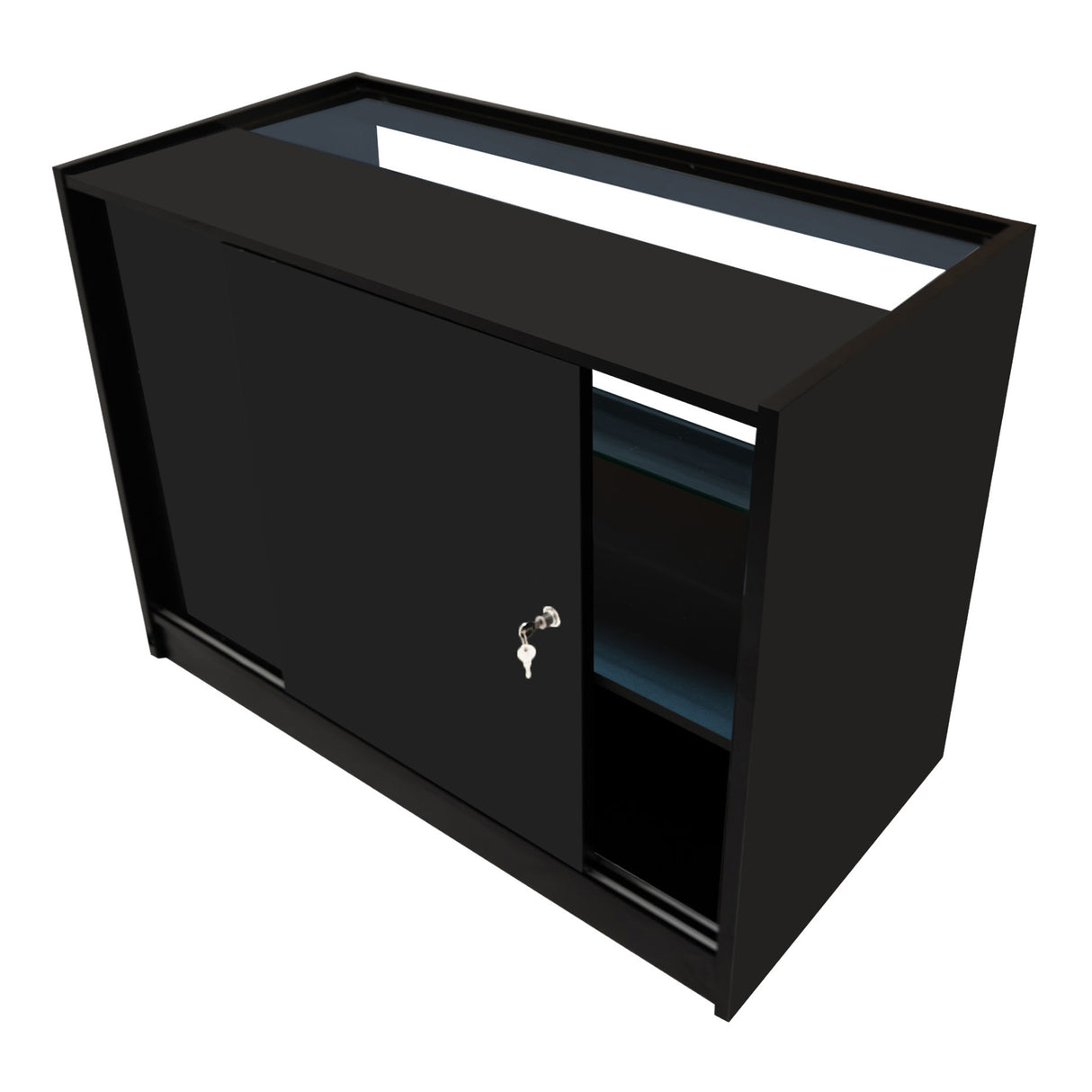 Set Mostradores Comerciales con Luz LED "PHOENIX" CM60 + 2xC1200 + TB60 – Negro