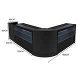 Set Mostradores Comerciales con Luz LED "PHOENIX" CM60 + 2xC1200 + TB60 – Negro