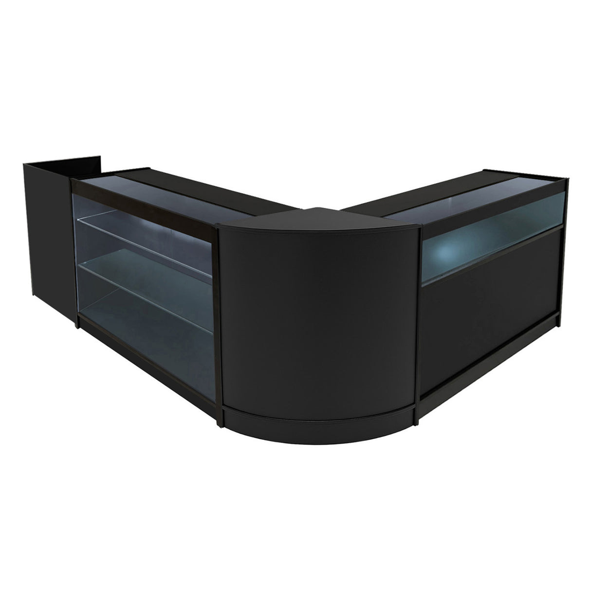 Set Mostradores Comerciales con Luz LED "POLARIS" CM60 + B1200 + K1200 + TB60 – Negro