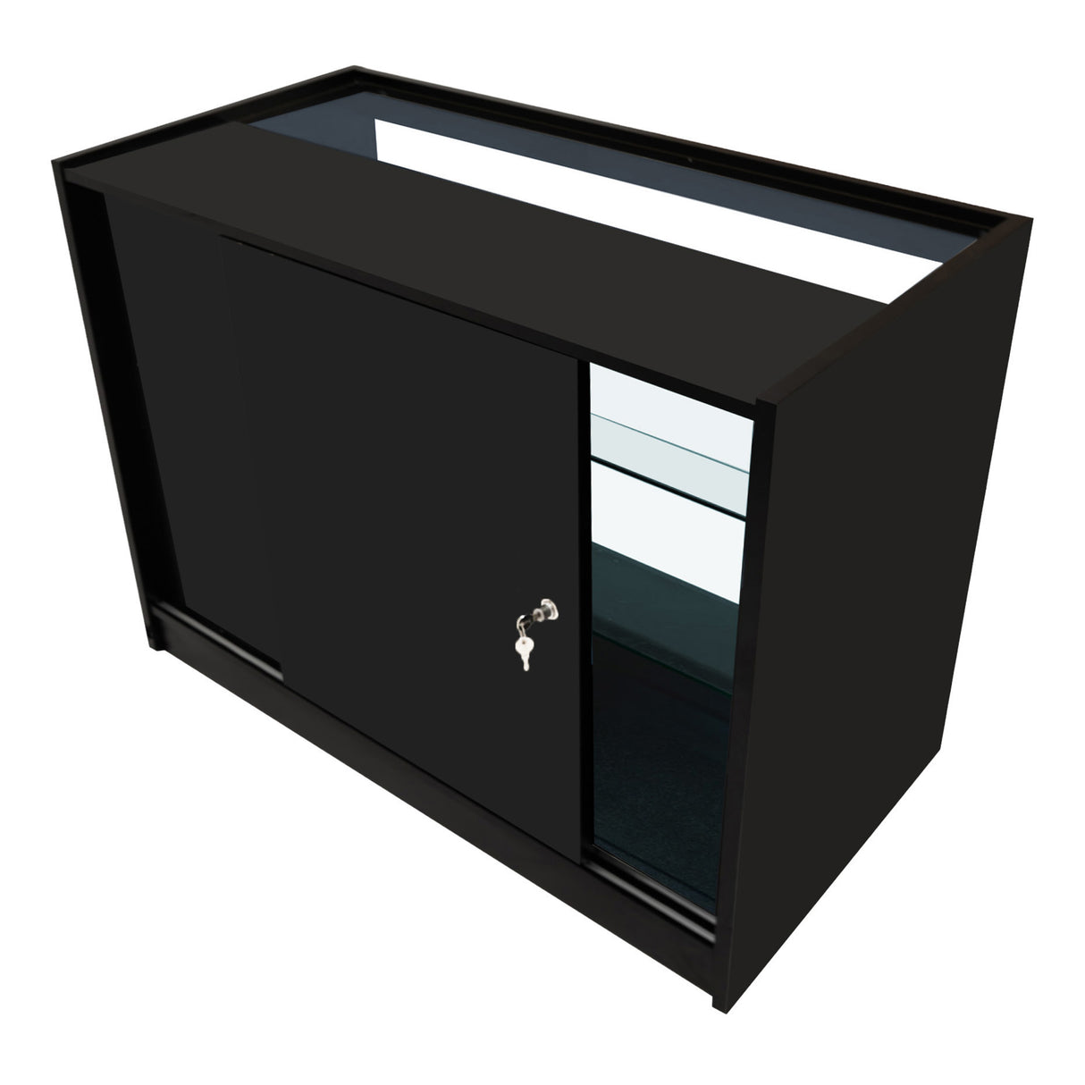 Set Mostradores Comerciales con Luz LED "VEGA" CM60 + K1200 + C1200 + TB60 – Negro