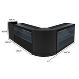 Set Mostradores Comerciales con Luz LED "VEGA" CM60 + K1200 + C1200 + TB60 – Negro