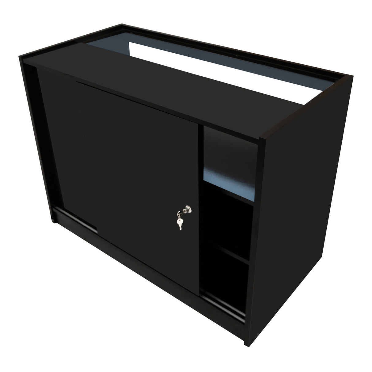 Set Mostradores Comerciales con Luz LED "SAGITTARIUS " LM60 + 2xB1200 + TB60 – Negro