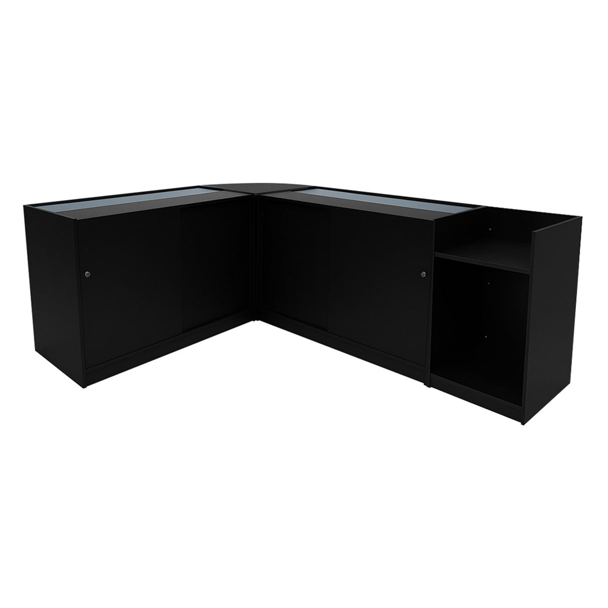 Set Mostradores Comerciales con Luz LED "SAGITTARIUS " LM60 + 2xB1200 + TB60 – Negro