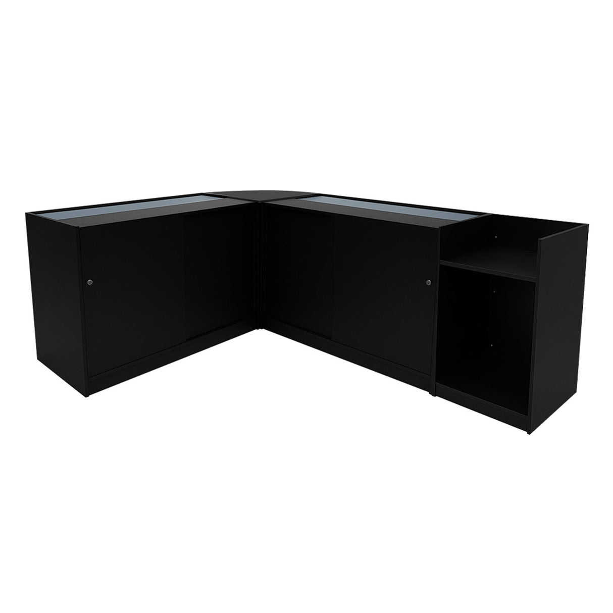 Set Mostradores Comerciales con Luz LED "ECLIPSE" LM60 + 2xC1200 + TB60 – Negro
