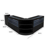 Set Mostradores Comerciales con Luz LED "ECLIPSE" LM60 + 2xC1200 + TB60 – Negro
