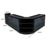 Set Mostradores Comerciales con Luz LED "ASTRO" LM60 + 2xK1500 + TB60 – Negro