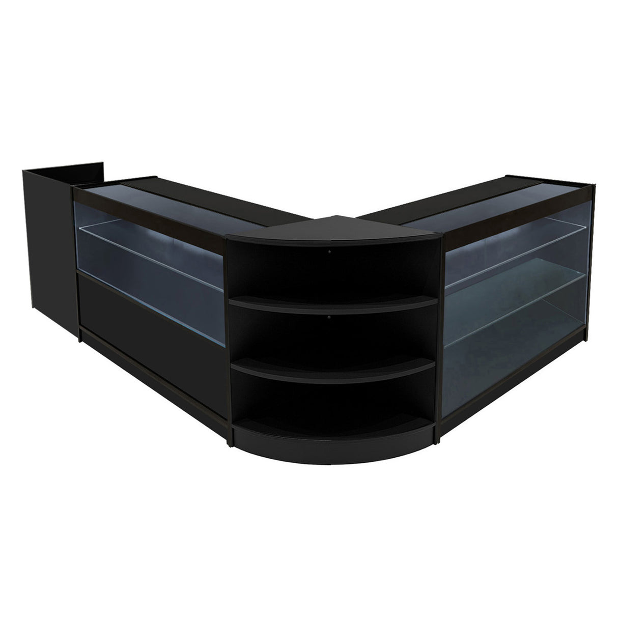 Set Mostradores Comerciales con Luz LED "THEIA" LM60 + K1200 + C1200 + TB60 – Negro